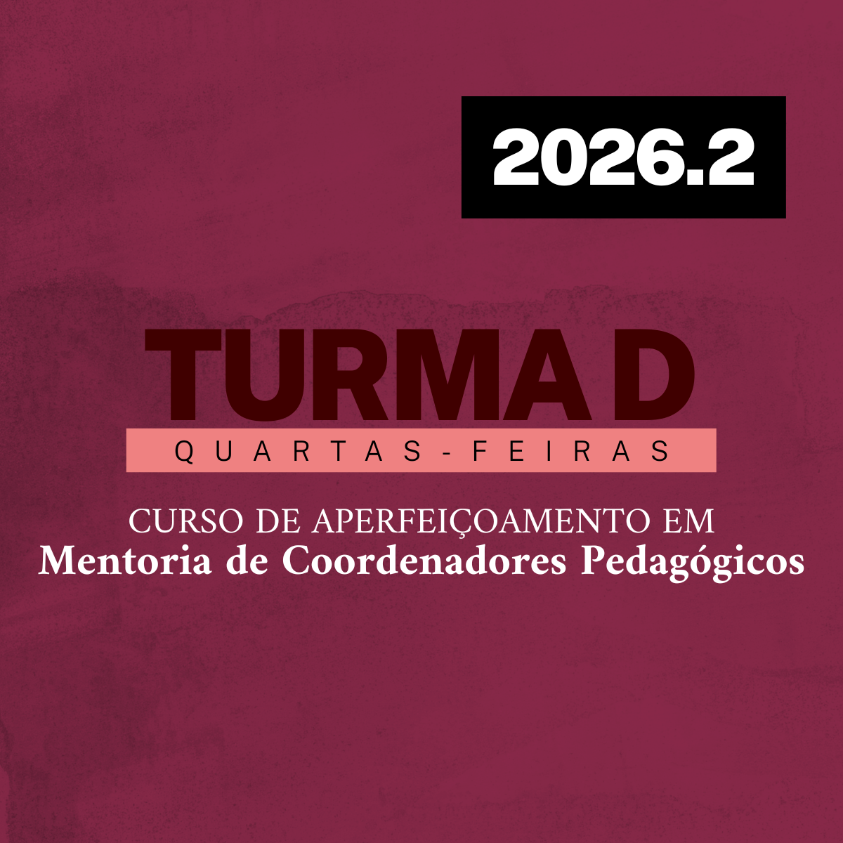 [TURMA D] Curso de Aperfeiçoamento em Mentoria de Coordenadores Pedagógicos (2026/2)
